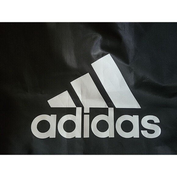 Adidas Drawstring Bag Gym Bag Black & White 3 stripes Nice - Picture 9 of 13
